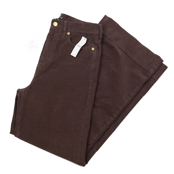 JCREW Size 27 Wide-Leg Corduroy Trouser in Dark Chocolate $148 BT922 - Picture 6 of 7